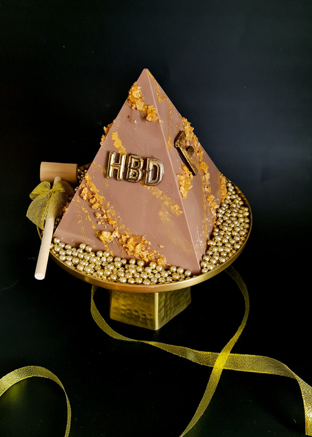 Gold Chocolate Breakable Pyramid