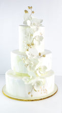 Load image into Gallery viewer, Pastle Green Orchid Wedding Cake